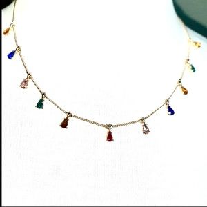Banana Republic Crystal MULTI COLOUR TEARDROP CHOKER NECKLACE
